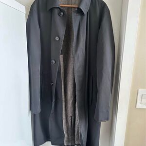 Vintage HUGO BOSS Classic Men’s Waterproof Black Trench Coat size EU 56/46R/XL